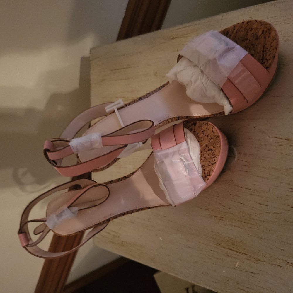 NEW with tags Pink Wedge Sandles